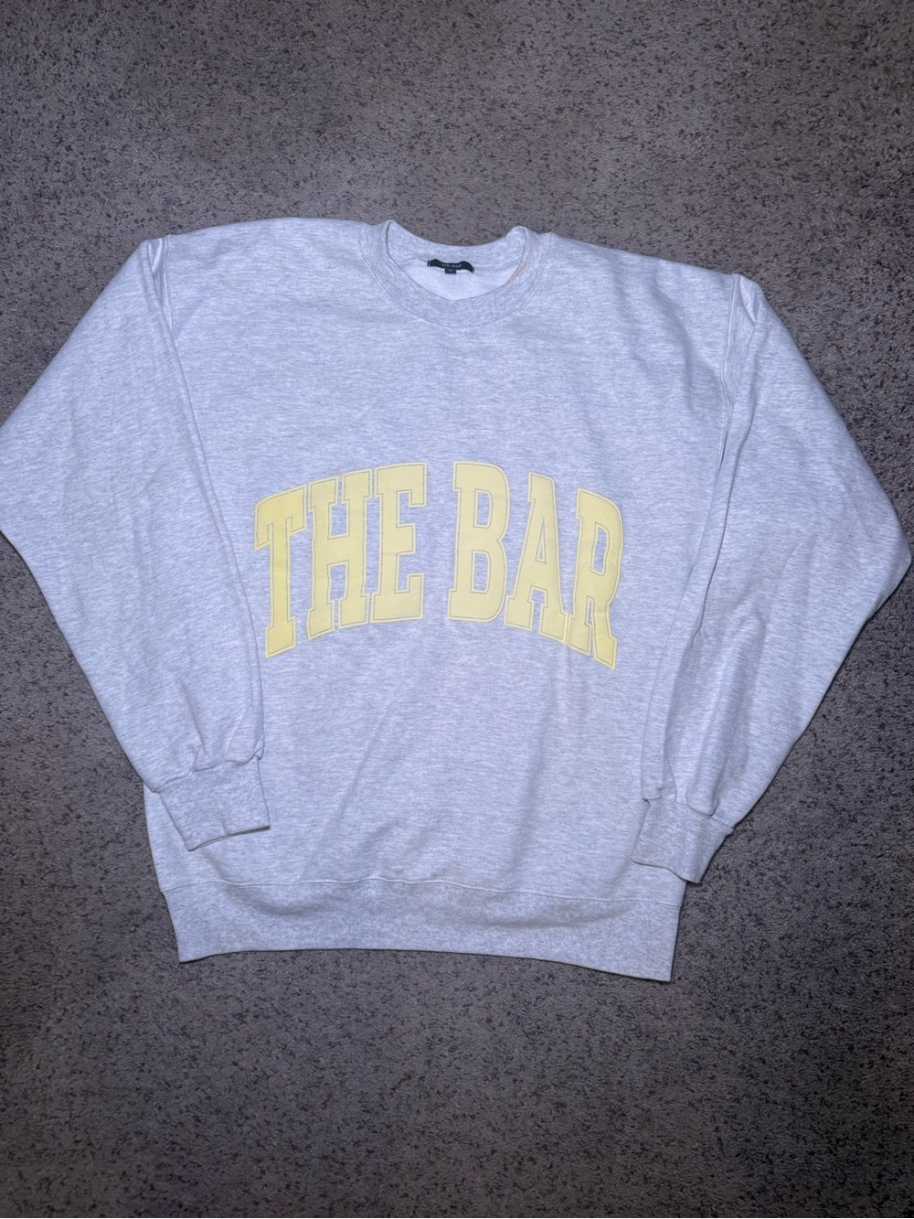 Gray "THE BAR" Crewneck Sweatshirt - Yellow Logo